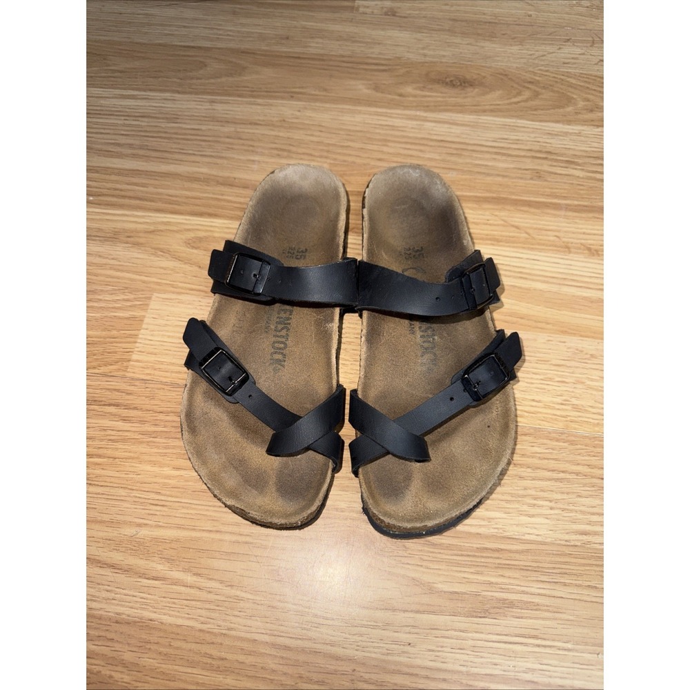 Birkenstock Mayari Black Oiled Leather Strappy Sandals Ankle Strap Women 35 US 4